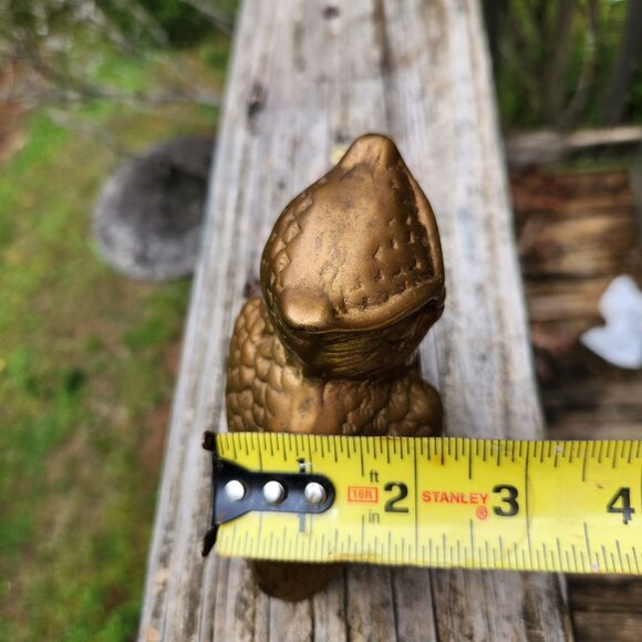 Vintage Mid-Century Solid Brass Perched Owl Figurine Andrea by Sedek 4.5" Tall D - Picture 3 of 8